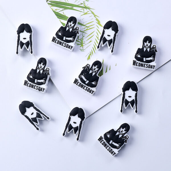 Wholesale 20pcs/pack New Wednesday Silicone Bead DIY Beaded Pen Accessories