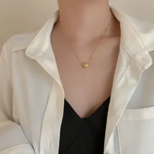 Wholesale Casual Elegant Lady Heart Shape Titanium Steel Plating Women's Cable Chain Jewelry Set