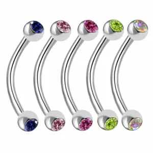 Wholesale Rock Streetwear Ball Stainless Steel Polishing Plating Inlay Rhinestones White Gold Plated Tongue Nail