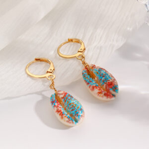 Painted shell earrings
