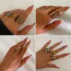 Wholesale 304 Stainless Steel Geometric PVD Coated Real Gold Plated Novelty IG Style Waterproof Non Tarnish Criss Cross Surgical Steel Gold Silver Rings