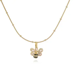 Golden Bee Room Bead Necklace