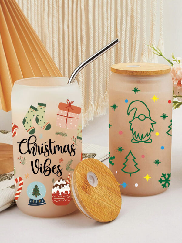 Wholesale UV transfer sticker glass crystal label Crystal sticker cross-border special sticker for 16oz glass cup 23cmX11cm