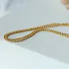 Wholesale 304 Stainless Steel Geometric Electroplating PVD Coated Beads 18K Real Gold Plated Simple Style Waterproof Non Tarnish Beaded Necklace
