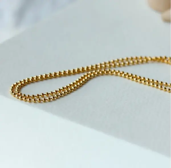 Wholesale 304 Stainless Steel Geometric Electroplating PVD Coated Beads 18K Real Gold Plated Simple Style Waterproof Non Tarnish Beaded Necklace