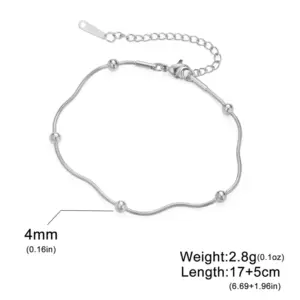 Steel Color Ball Bead Soft Snake Chain