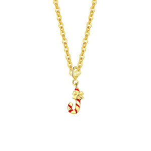 Ya0132-crutch candy/gold color / 925 silver