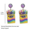 Wholesale Purple shiny reading color stainless steel base steel needle earrings