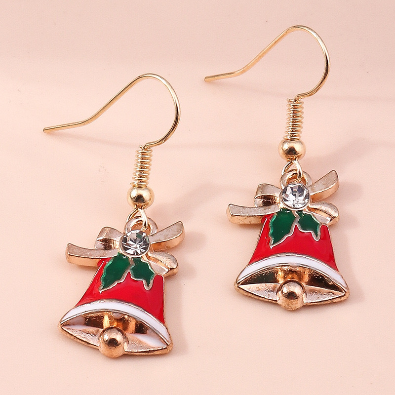 Wholesale Christmas Hat Elk Christmas Bell Earrings