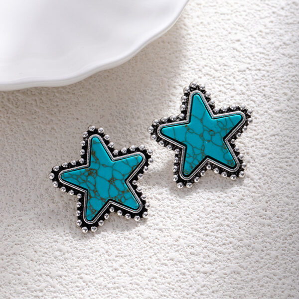 Wholesale Bohemian Turquoise Leopard Print Earrings