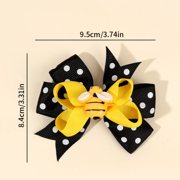 Wholesale children's hair accessories all-match fresh hairpin cute bee ribbon bow hairpin