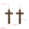 Wholesale Amazon popular earrings Bohemian gold-plated leopard leather cross trendy earrings simple party earrings