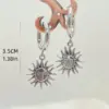 Wholesale 1 Pair Simple Style Sun 304 Stainless Steel Stainless Steel Earrings
