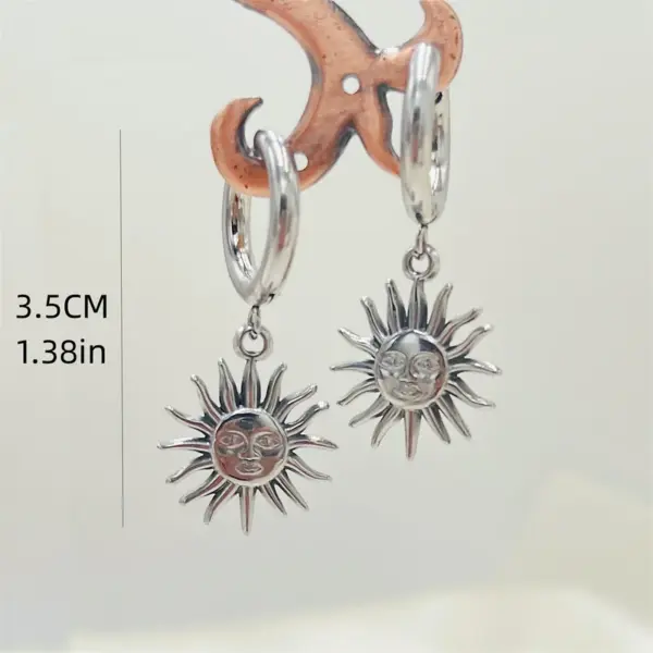 Wholesale 1 Pair Simple Style Sun 304 Stainless Steel Stainless Steel Earrings