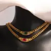 Wholesale Jewelry Elegant Retro Geometric 304 Stainless Steel Plating Pendant Necklace