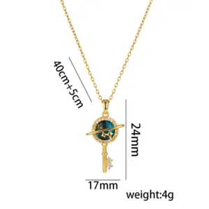 354 Planet Key Necklace / Gold