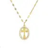Wholesale PVD Coated Cross Tree Stainless Steel Copper Casual Simple Style Waterproof Non Tarnish Titanium Steel Pendant Necklace