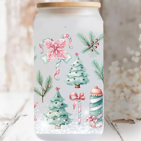 Wholesale Cute Christmas tree 16oz Cup UV DTF Wraps