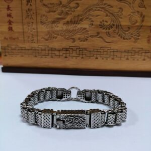 Double faucet rotating bracelet 22cm ( 80kg-110kg ) with / Vintage thai silver
