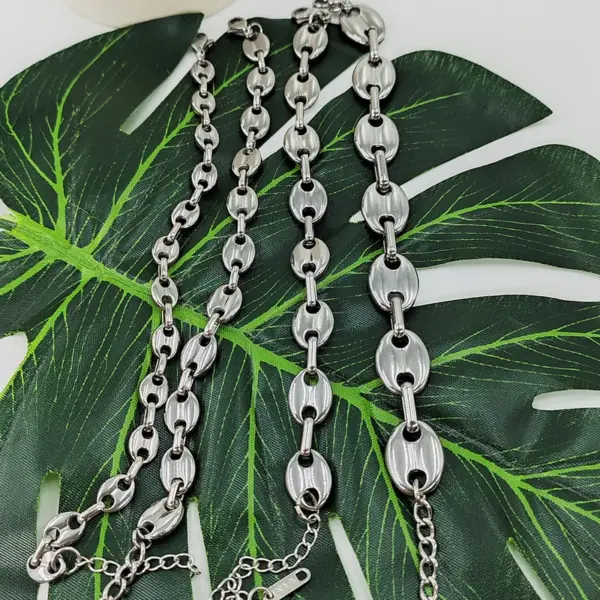 Wholesale 304 Stainless Steel 18K Gold Plated Streetwear Plating Solid Color Bracelets Necklace