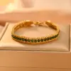 Wholesale Simple Style Classic Style Color Block 304 Stainless Steel 18K Gold Plated Zircon Bracelets In Bulk