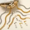 Wholesale Vacuum Electroplating (In Furnace) Plated 18K Real Gold 303201 Stainless Steel Pearl Elegant Vintage Romantic Jewelry Set