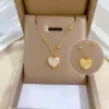 Wholesale Lady Heart Shape Shell Titanium Steel Plating Pendant Necklace 1 Piece
