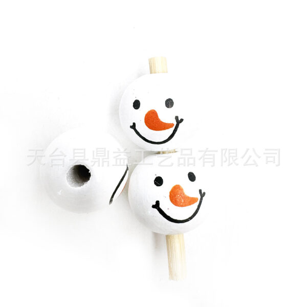 Wholesale Christmas Wooden Beads Snowman Beads
