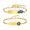 Wholesale PVD Coated Real Gold Plated 18K Gold Car Football 304 Stainless Steel Cute Simple Style Waterproof Non Tarnish 304 Stainless Steel Bracelets