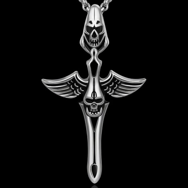 oly-9187baa67ac676f376b653385a183b8d Wholesale Temu creative angel and devil necklace men's retro fashion jewelry sply