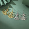 Wholesale Hot-Selling Fashion Minimalist Cut-Out Lotus Yoga Symbol Pendant Stainless Steel Earrings for Foreign Trade Export
