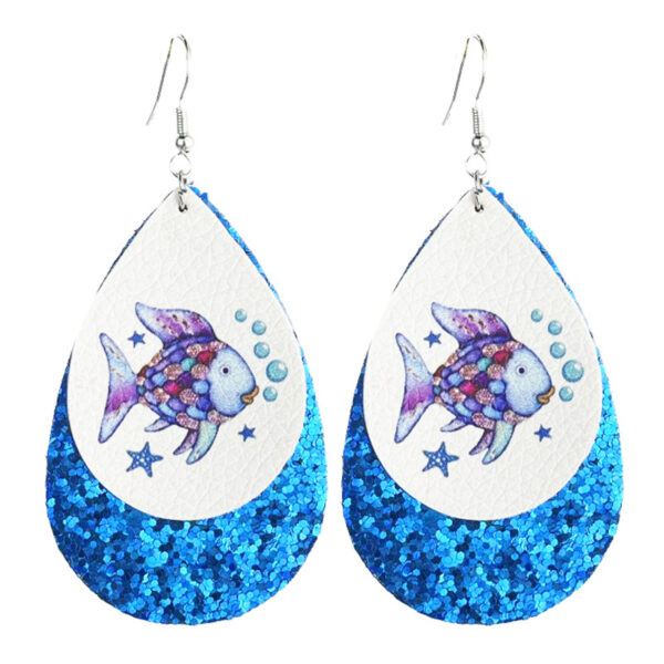 Wholesale Leather Print Teacher Reading Earrings