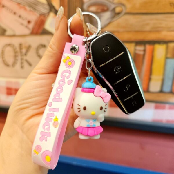 oly-91903470fce7b91e85a76deec316430b Wholesale Sanrio keychain pvc flexible glue car key chain girl bag doll pendant wholesale silicone small gift