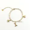 304 Stainless Steel Synthetics Starfish Hipcampus Pearl Long-Lasting Plated PVD Coated 18K Real Gold Plated Vacation Beach Cuban Link Chain Curb Chain Handmade Chain Cable Chain Bracelets
