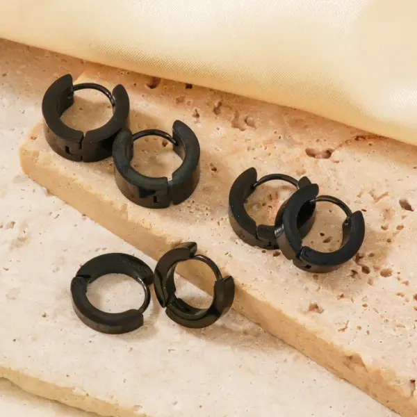 Wholesale Vacuum Plating K Gold Plated Rhodium Plated Circle 304 Stainless Steel Simple Style Earrings