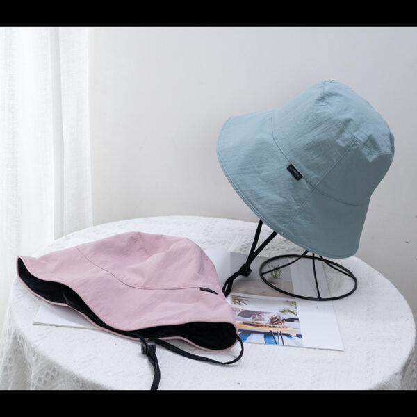 Wholesale Fisherman Hat Women's Summer Double-Sided Large Brim Anti-UV Sunscreen Hat Breathable Sun Hat for Face Small Shade Hat Trendy