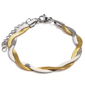 Double Braided Steel Gold-Bracelets