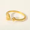 Wholesale Elegant Luxury 18K Gold Plated Stainless Steel Starfish Mouth Open Ring For Women Adjustable Size Casual Weekend Selfie Street Style Gold Ring