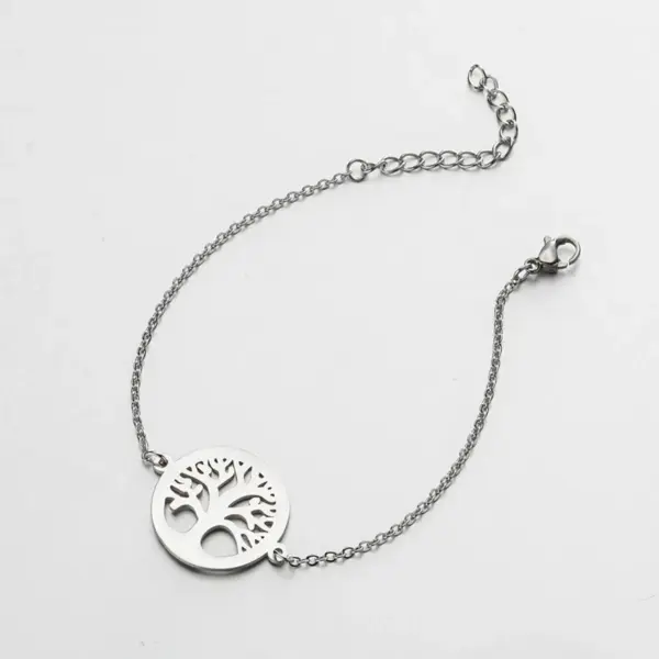 Wholesale PVD Coated 18K Gold Real Gold Plated Tree Coconut Tree 201 Stainless Steel Simple Style Waterproof Non Tarnish 201 Stainless Steel Bracelets