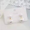 Creative Simple Retro Heart Shaped Pearl Alloy Earrings