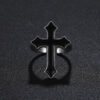oly-91bf4c5d774312f904733393a1e333f9 Wholesale Retro Black Large Cross Open Ring Women's Gothic Fashion Alloy Men's Halloween Jewelry Ring