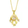 Wholesale Copper Cable Chain Plating Doll Necklace