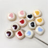 Wholesale Through-hole colorful heart-printed mini steamed bun beads