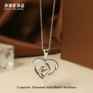 Steel Color Heart Necklace N0452S