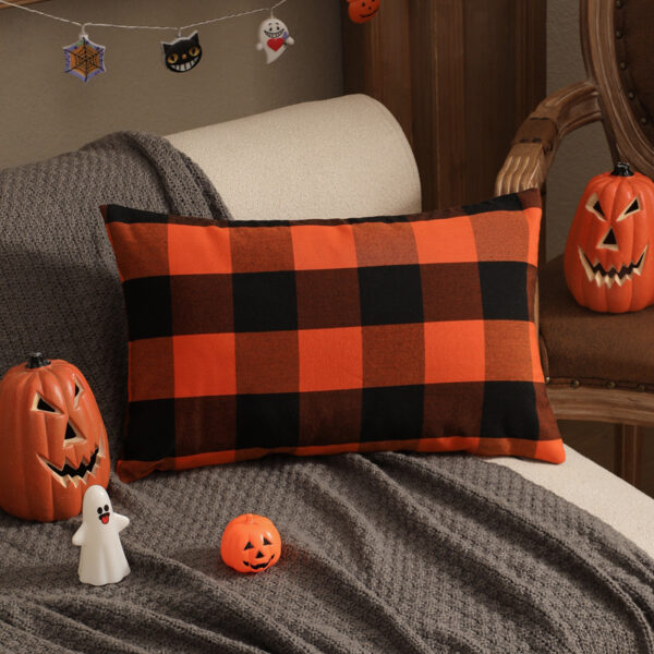 Wholesale Halloween Pillowcase Solid Color Plaid Without Core Striped Pillowcase