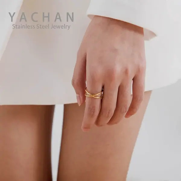 PVD Coated 18K Gold Real Gold Plated Geometric 304 Stainless Steel Waterproof Non Tarnish