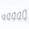 Wholesale 1 Piece Cute Sweet Solid Color Plating Inlay Brass Zircon 18k Gold Plated Silver Plated Hoop Earrings