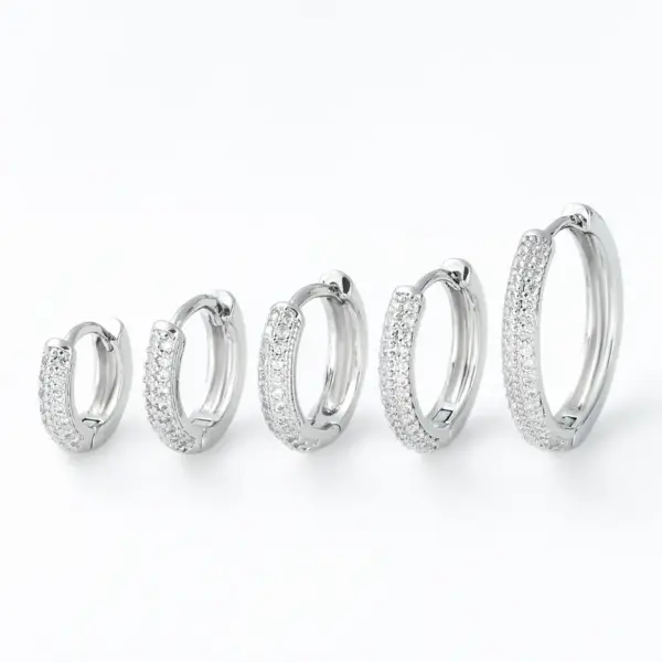 Wholesale 1 Piece Cute Sweet Solid Color Plating Inlay Brass Zircon 18k Gold Plated Silver Plated Hoop Earrings