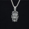 Wholesale European and American retro domineering diamond skull pendant titanium steel men's necklace hip hop personality punk style sweater chain