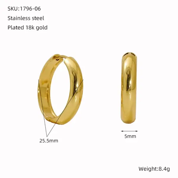 Wholesale 1 Pair Vacation Classic Style Round 304 Stainless Steel 18K Gold Plated Earrings